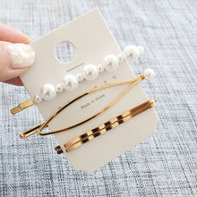 Load image into Gallery viewer, 3Pcs/Set Metal Pearls Hair Clips For Women Hairbands Comb Bobby Pin Barrettes Hairpins Headwear Hair Accessories Styling Tools