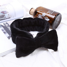 Load image into Gallery viewer, Coral Fleece Hair Bow Cross Headband For Wash Face Makeup Lady Bath Mask Cosmetic Hairband Girl Holder Rope Hair Accessories
